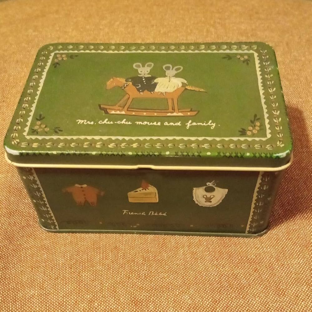 マタノアツコ LA MERISE アンティーク ブリキ缶 ベア 丸缶 レトロ マタノアツコ LA MERISE アンティーク ブリキ缶 ベア 丸缶